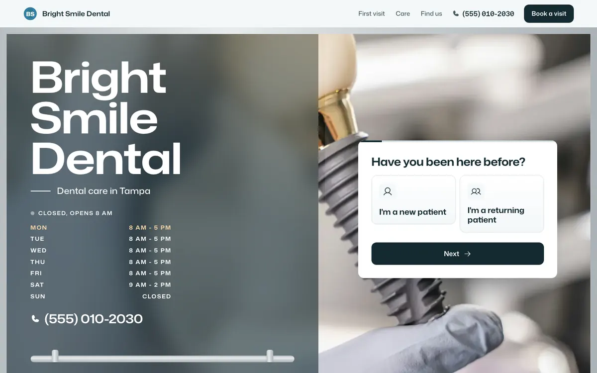 The dental office example on a computer