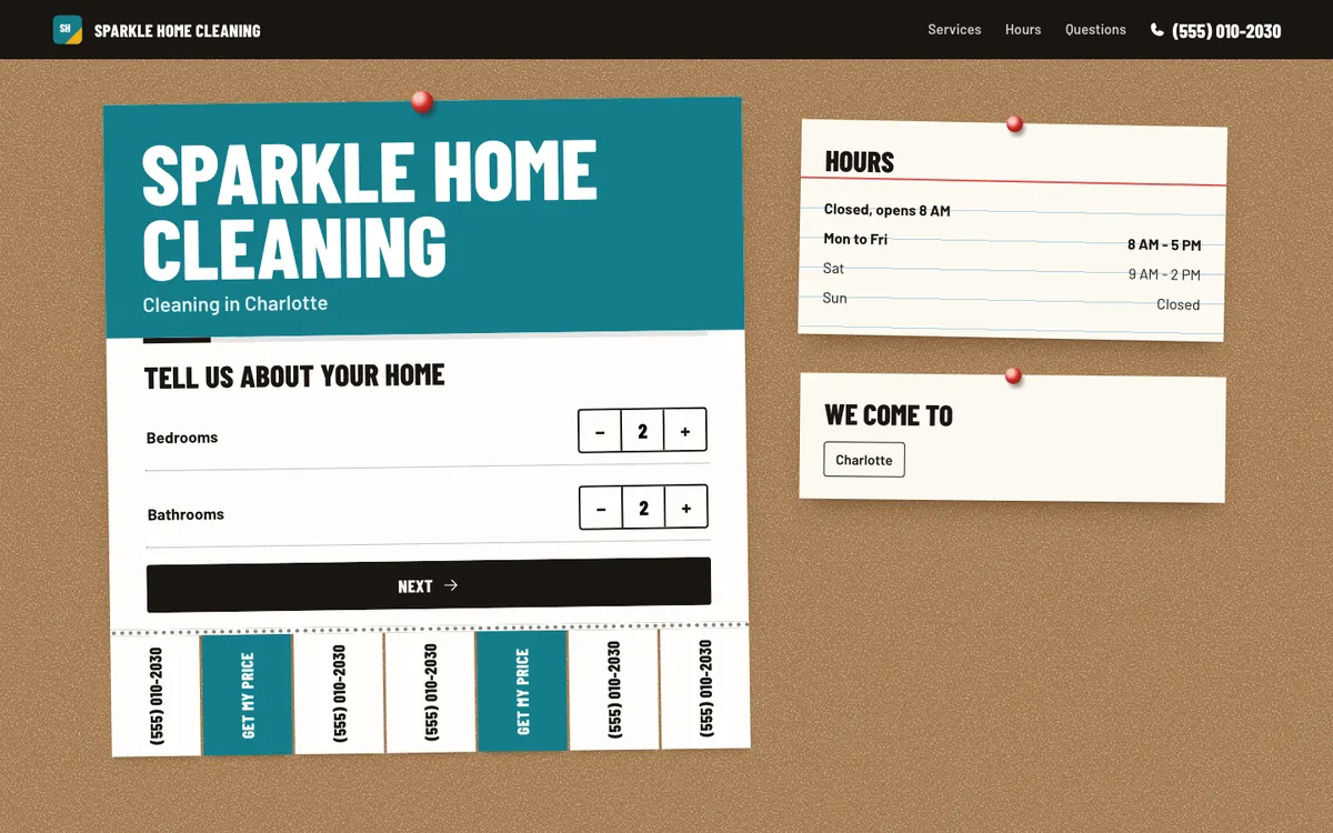The house cleaning example on a computer