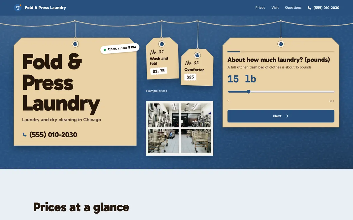 The laundromat example on a computer